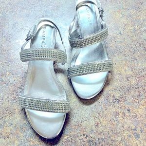 Rampage crystal studded dress sandals Wedge heels, 2 inch size 8.5